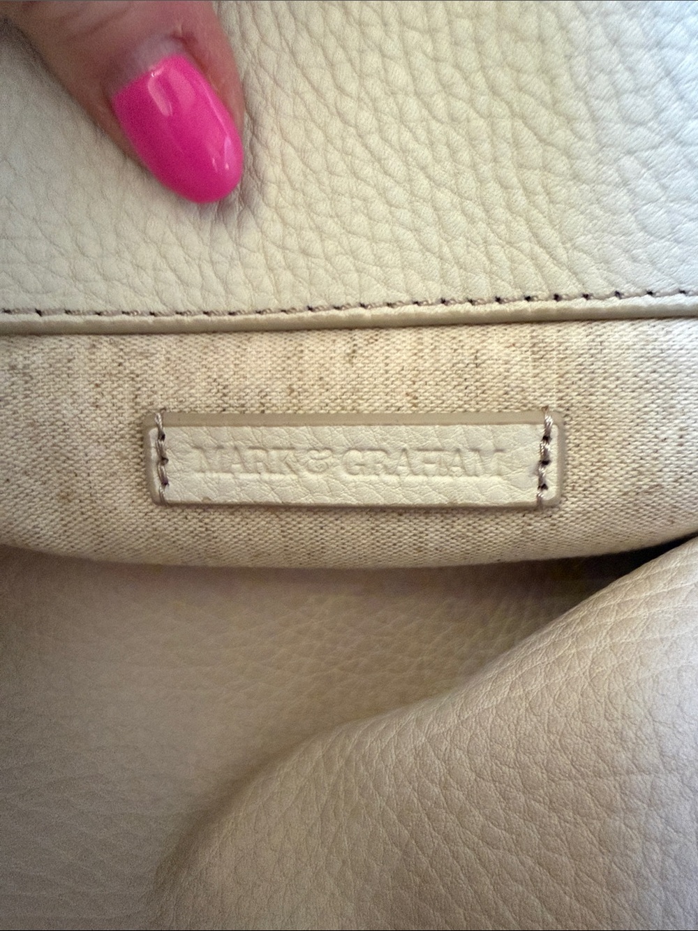 Mark & Graham Cream Leather Tote - Picture 11 of 16